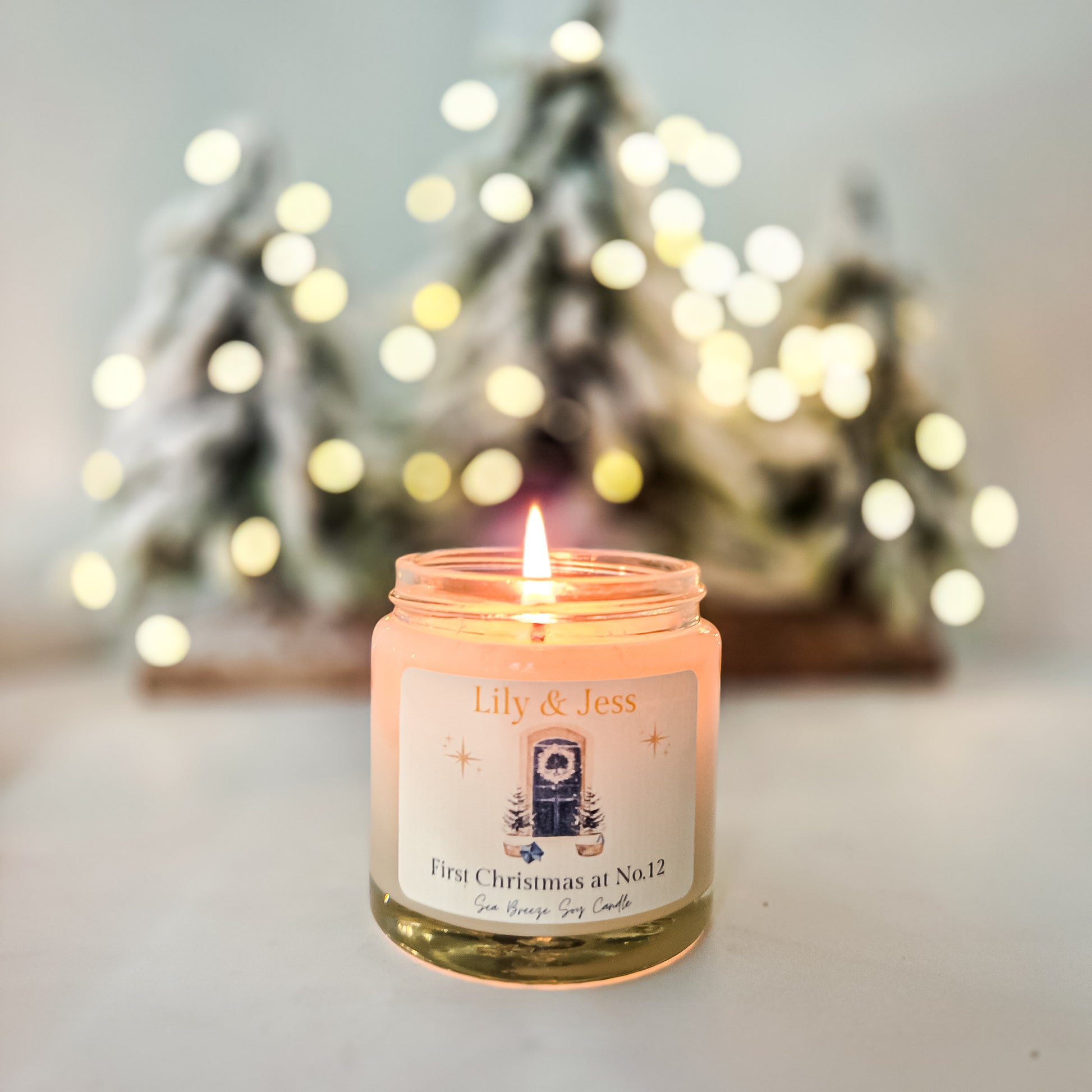 personalised candle for Christmas house warming gift