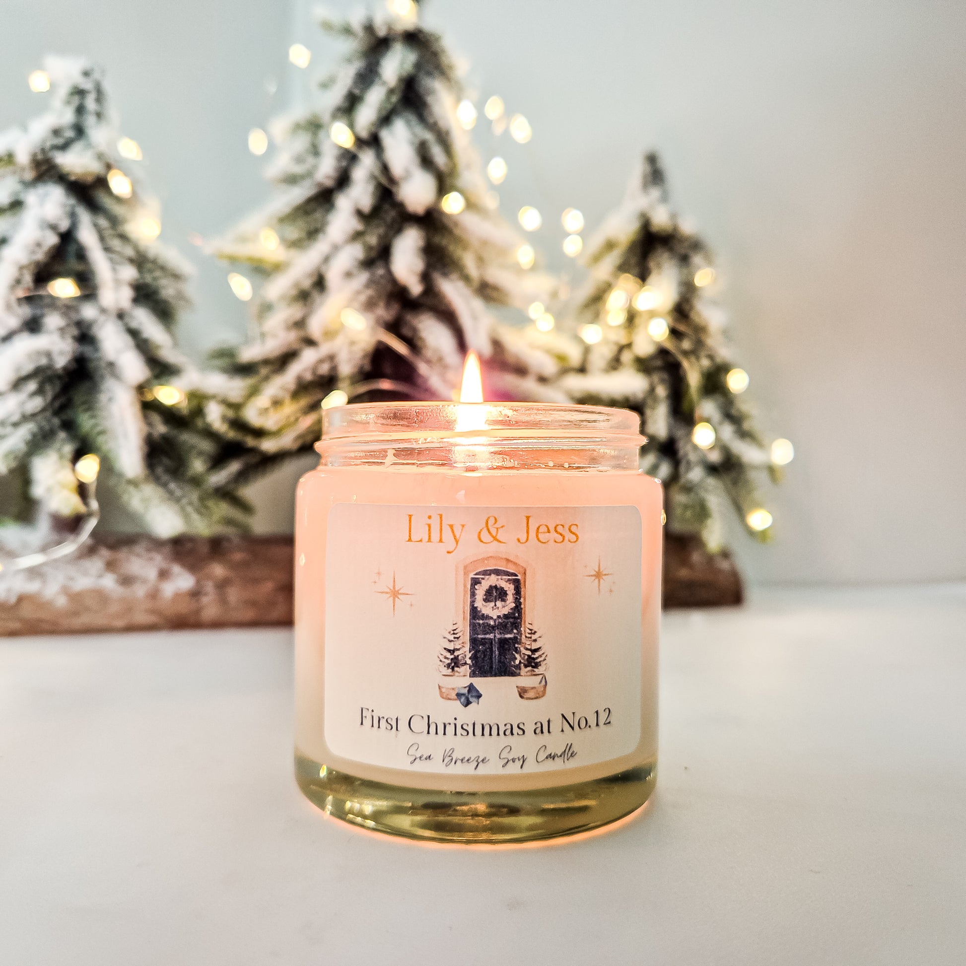 personalised candle for Christmas house warming gift