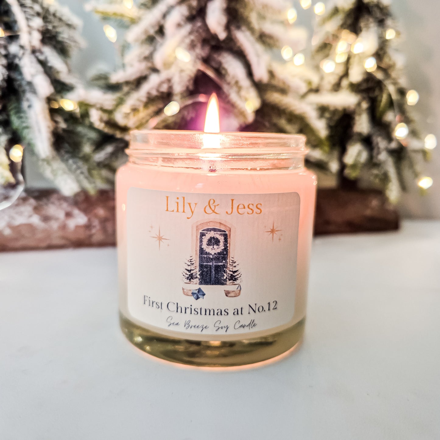 personalised candle for Christmas house warming gift